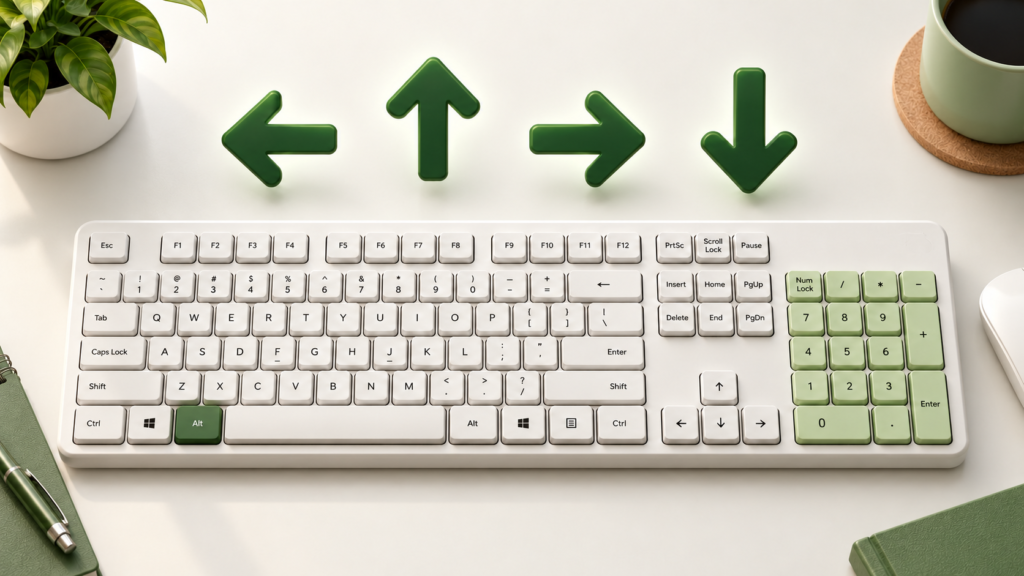 Šipky a znaky na klávesnici pro Windows